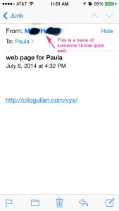 Junk or spam from a name I know