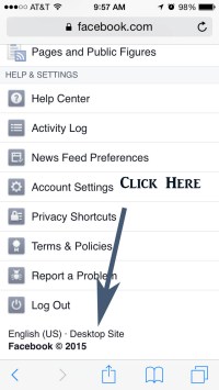 Accessing Desktop Version on an IOS system