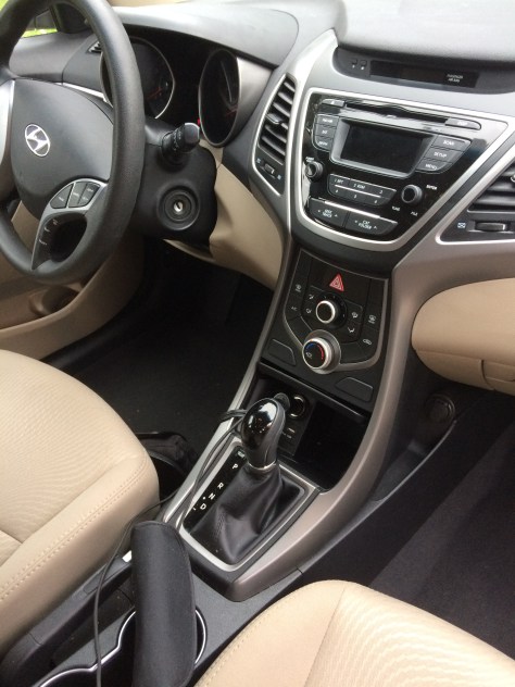 Front Area of Hyundai Elantra Rental Car from Hertz