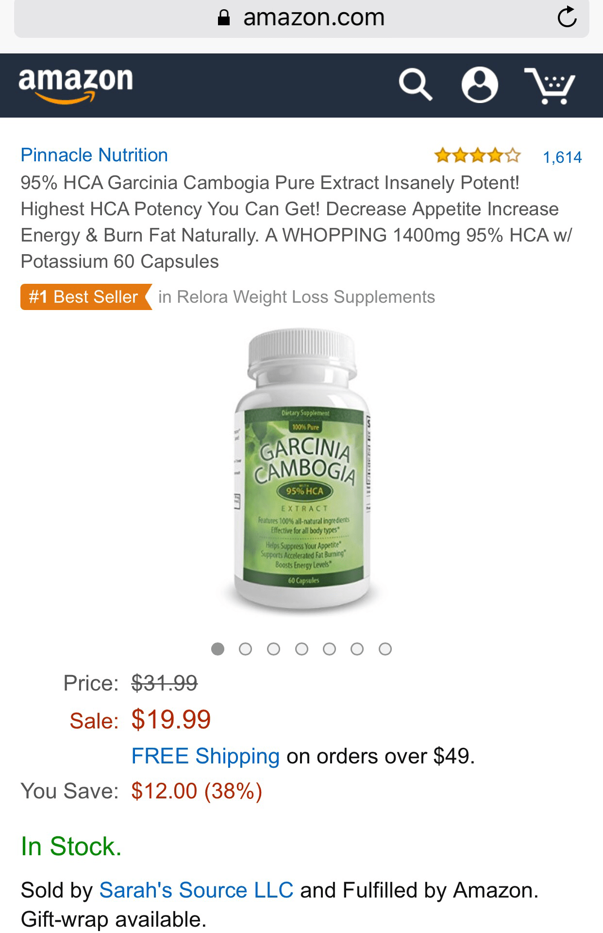 Pinnacle Nutrition 95% hca Garcinia Cambogia