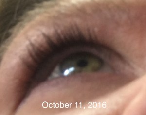 Eyelashes after using Revitalash Advanced eyelash conditioner